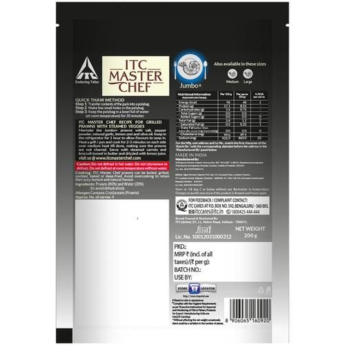 Itc MasterChef jumbo+ prawns 10 11 200gm
